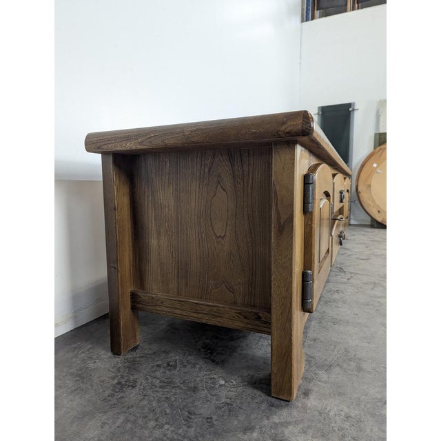 Wood Large Low Sideboard in Oak For Sale - Image 7 of 8