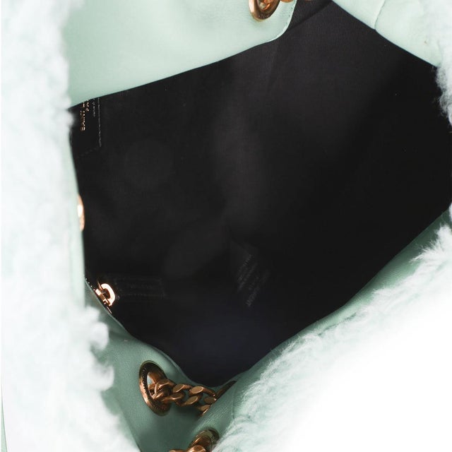 Shearling Quilted Monogram Small Loulou Puffer Chain Satchel For Sale - Image 9 of 9