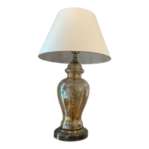 Vintage Etched Amber Lamp