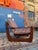 Mahogany Lounge Chair with Reddish-Brown Circular Pattern For Sale - Image 11 of 11