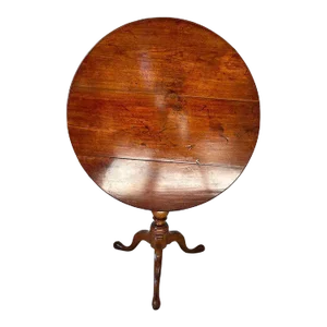 18th Century Georgian Style Bird Cage Solid Mahogany Tilt-Top Tripod Tea Table.