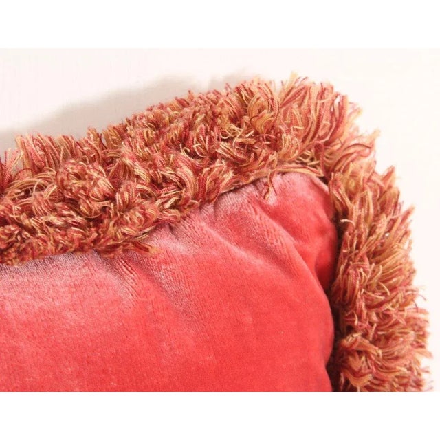 Contemporary Modern Velvet with Fringes Throw Pillow - Set of 4 For Sale - Image 3 of 3