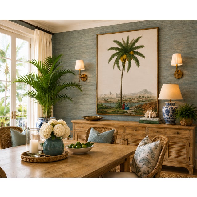 English Vintage Date Palm Tree, Botanical Art Print Reproduction, 18" X 24" For Sale - Image 3 of 9