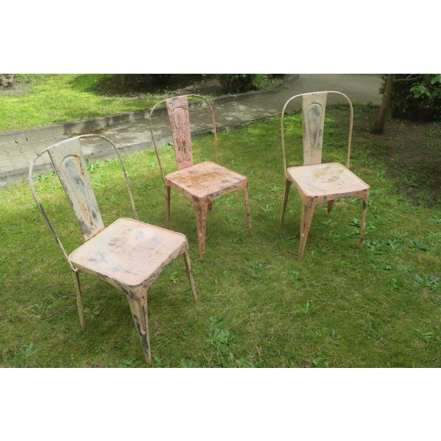 Art Nouveau Bistro Garden Chairs from Tolix, Set of 3 For Sale - Image 11 of 11