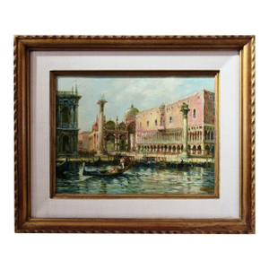 Marcello Vianello View Of Busy St. Mark'S Square With The Doge'S Palace C. 1950 Painting