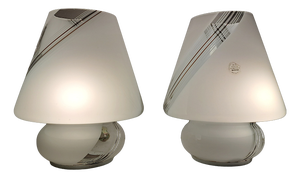 Mushroom Table Lamps in Murano Glass, 1970s, Set of 2