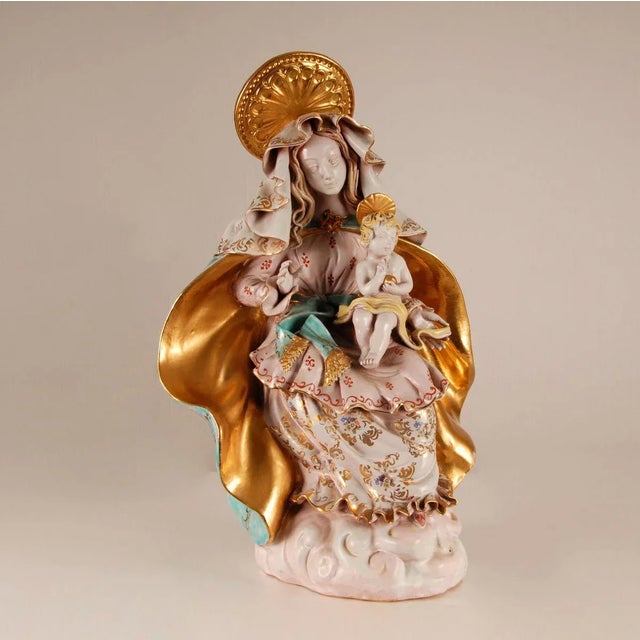 Mid-Century Italian Madonna & Child Sculpture by Eugenio Pattarino, 1960s For Sale - Image 10 of 11