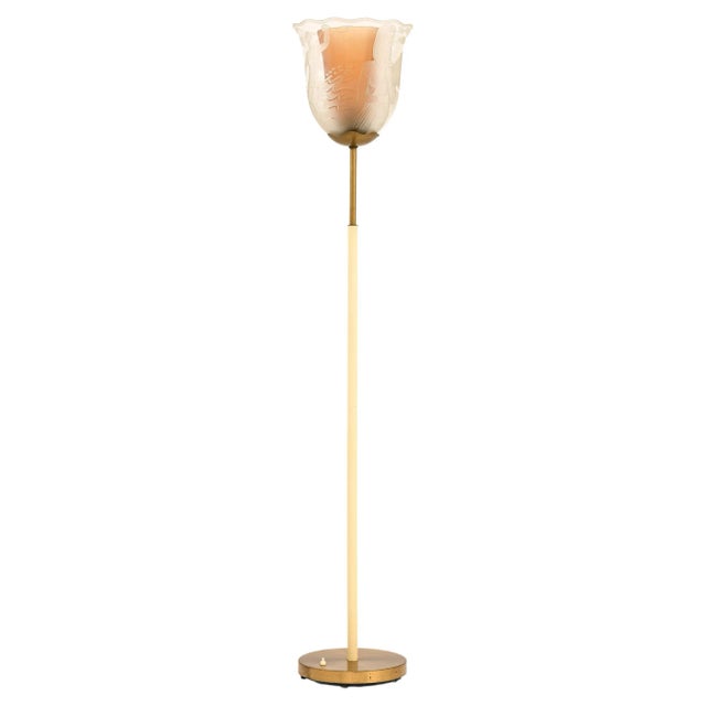 Floor Lamp in Double Glass Shades and Brass by Bo Notini, 1940s For Sale - Image 13 of 13