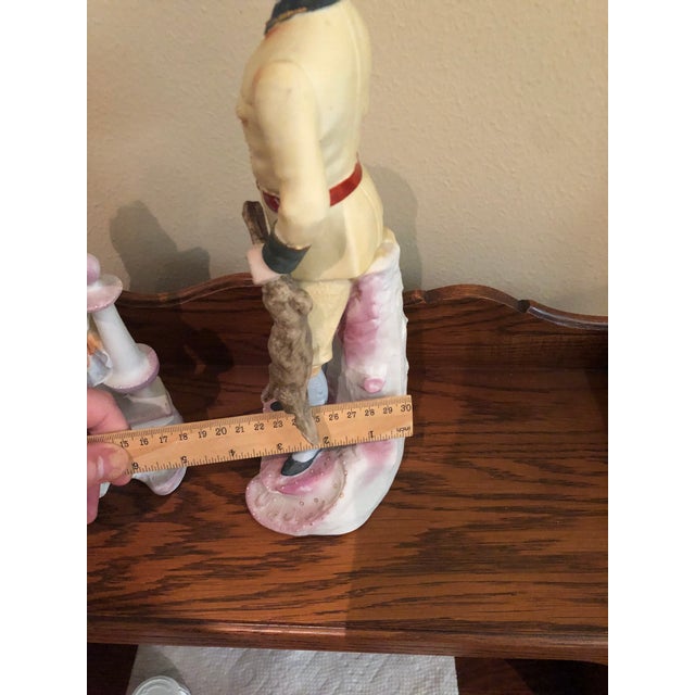 Antique Bisque Porcelain Figurine Pair - Victorian Hunter Boy & Lady For Sale - Image 9 of 11
