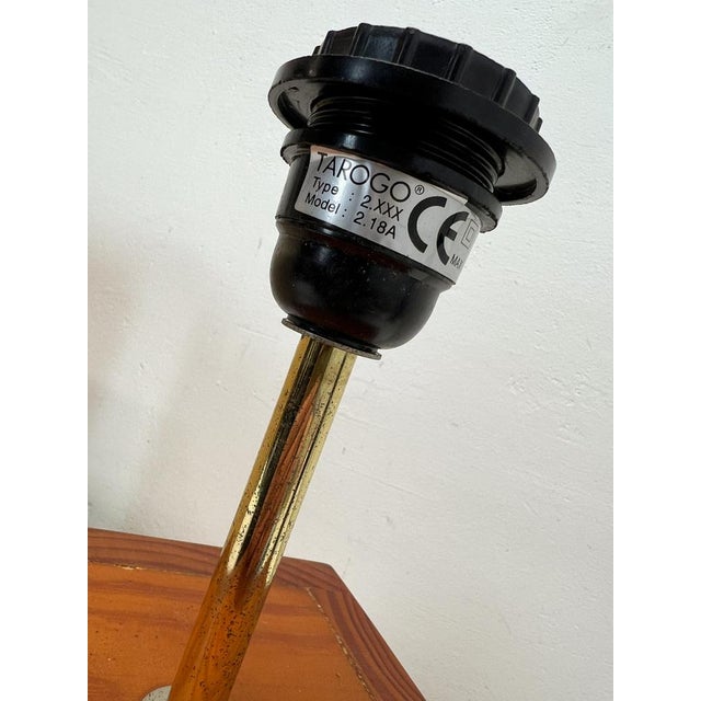 Mid-Century Teak Block Table Lamp Tarogo, Japan, 1980s For Sale - Image 12 of 16