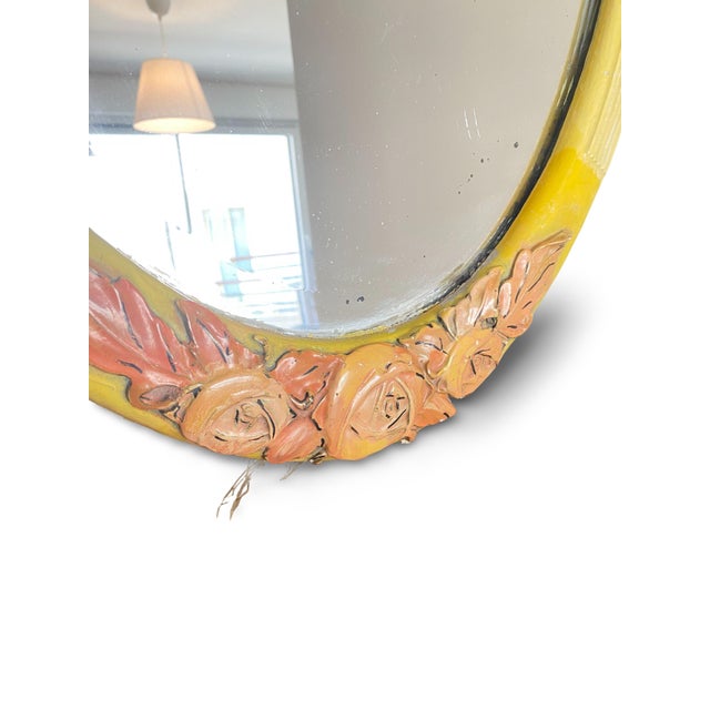 1920s Art Deco Ceramic Wall Mirror, France, 1920 For Sale - Image 5 of 9