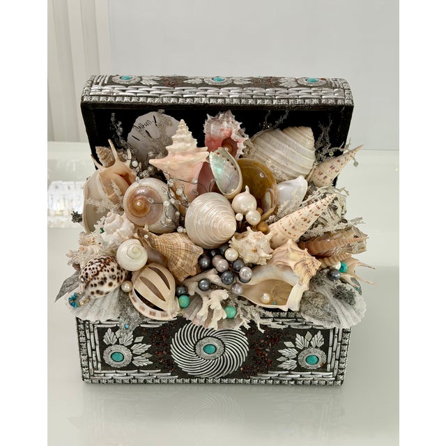 Arts & Crafts Coastal Seashell Box Sculpture For Sale - Image 3 of 13