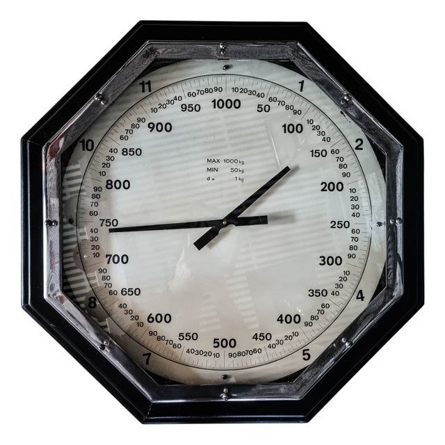 Large Industrial Clock, 1950s For Sale