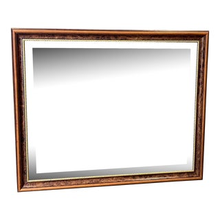 1990s Wood Framed Hanging Wall Mirror For Sale