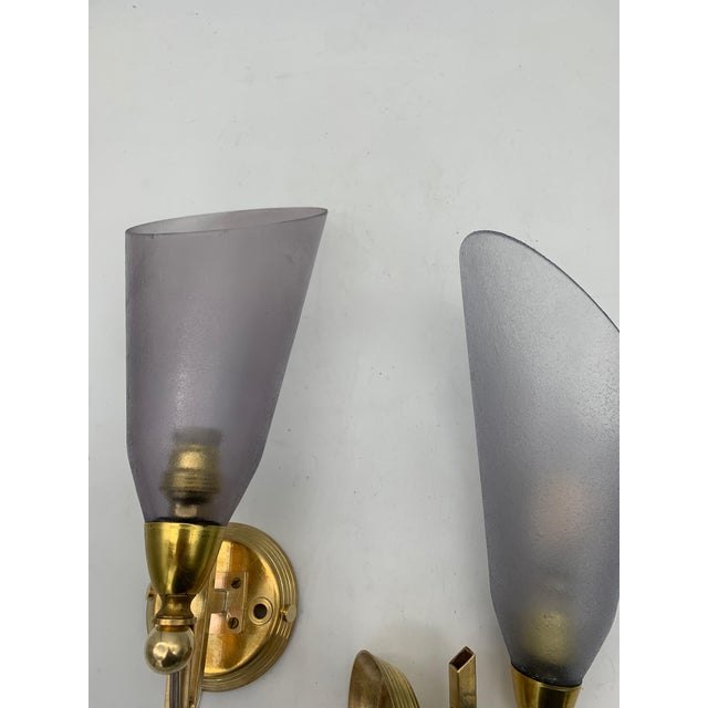 Vintage Italian Glass Wall Lamps from Seguso Vetri Darte, 1950, Set of 2 For Sale - Image 4 of 7