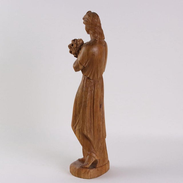 Antique Sculpture in Olive Wood For Sale - Image 6 of 11