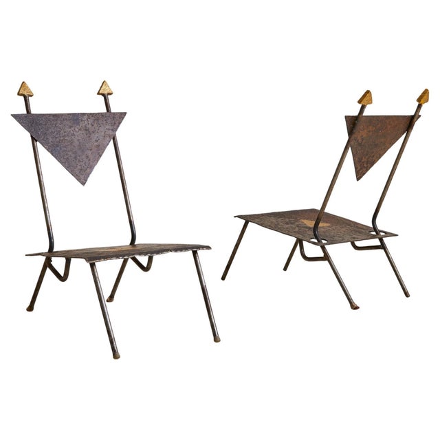 Sold and priced individually. This French Brutalist accent chair by Jean-Jacques Argueyrolles rejects convention in favor...