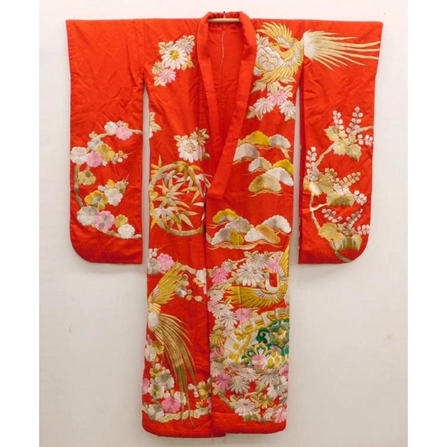 A visually striking antique Uchikake Wedding Kimono/Robe for ceremonial occasion, circa end of Meiji to Taisho period...