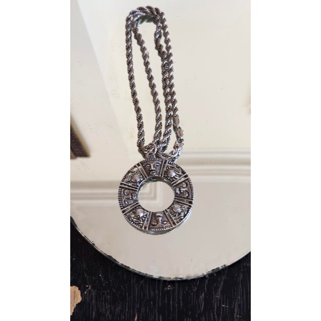 1970s Vintage 1970s Sarah Coventry Zodiac Pendant Necklace, Silver, Attributed For Sale - Image 5 of 7