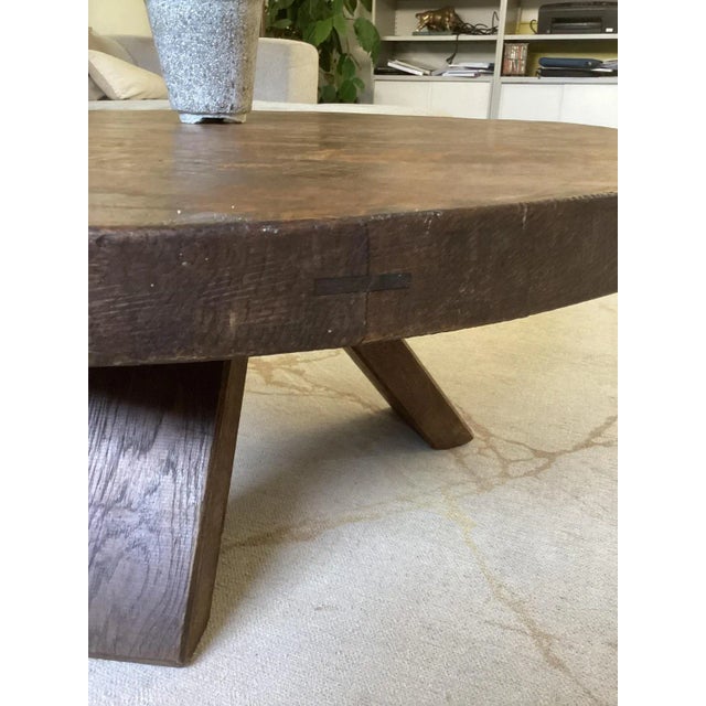 Brutalist Oak Coffee Table, 1970s For Sale - Image 6 of 9