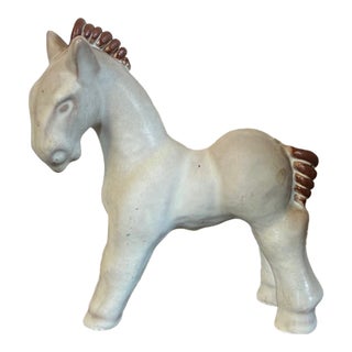 1940's Swedish Mid-Century Modern Pottery Horse by Vicke Lindstrand for Uppsala Ekeby - "Häst" For Sale