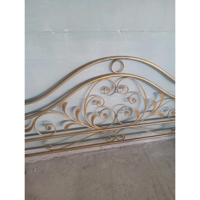 Antique lacquered wrought iron headboard/footboard. Excellent overall condition, with minor signs of age and wear....
