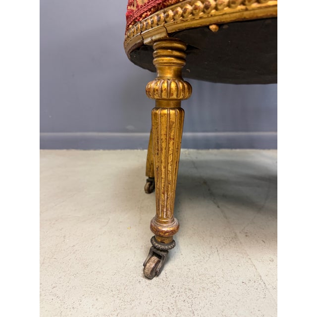 French Napoleon III Giltwood SpindleBack Chair in the Louis XVI Taste Circa 1870 For Sale - Image 9 of 15