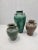 Antique Stoneware Small Green-Glazed Mataban Jar / Vase This large antique Chinese vase/jar has six small carved handles...