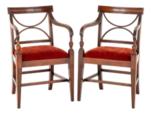 Set of Antique Regency Armchairs in Mahogany