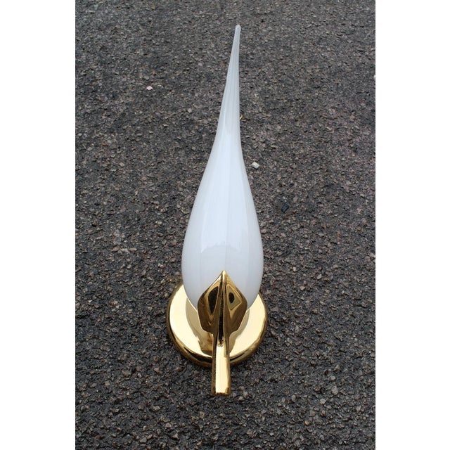 Foglia Wall Lamp in Murano Glass, Brass Structure, and 24KT Gold Leaf from Franco Luce, 1970s For Sale - Image 9 of 13