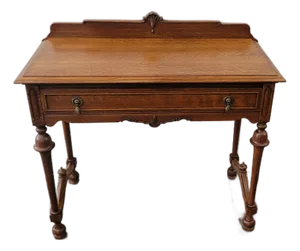 Antique 1880s Oak Desk With Drawer Quarter Sawn Grain