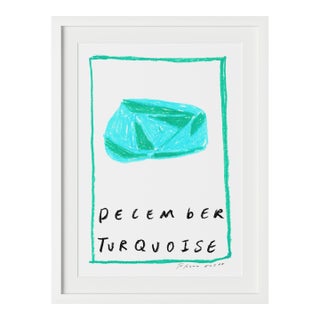 December Turquoise Birthstone Print by Tatiana Alida in White Frame For Sale