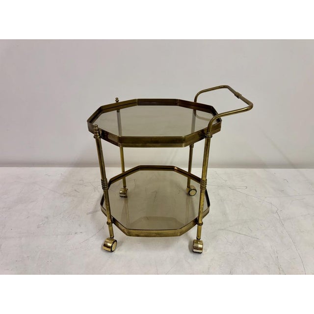 Octagonal Brass Drinks Trolley, 1980s For Sale - Image 3 of 15