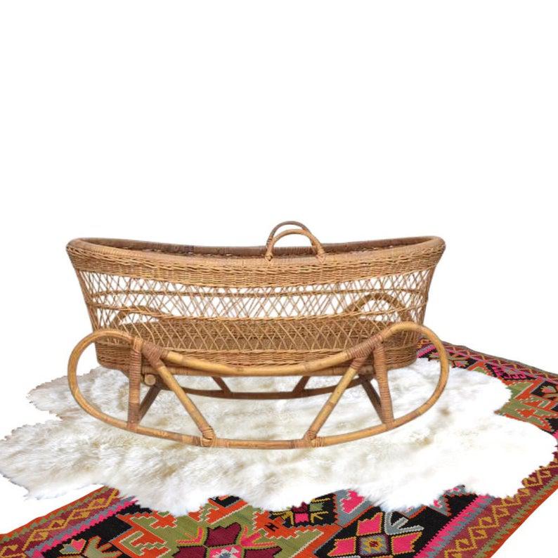 wicker bassinet rocker