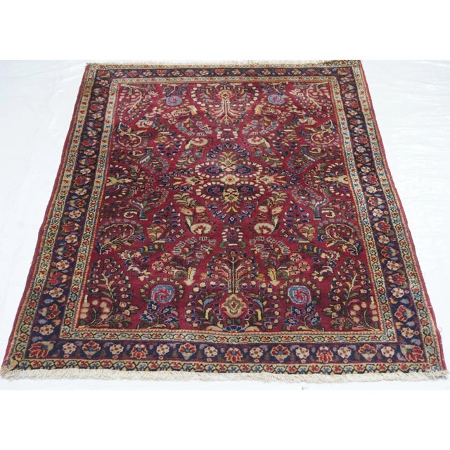 Antique Sarouk Rug 3'4'' x 5'0'' For Sale - Image 12 of 12