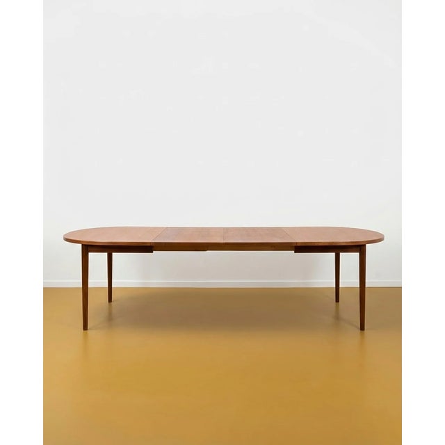 Mid-Century Modern Vintage Danish Oval Table in Teak, 1950s For Sale - Image 3 of 7