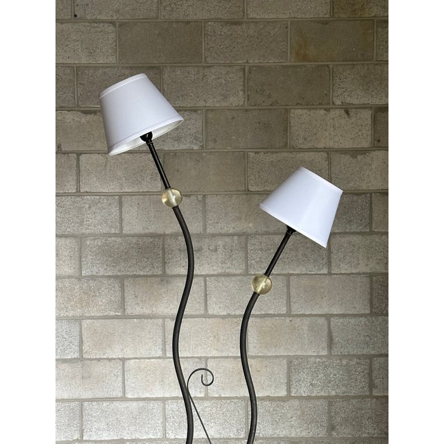 Postmodern 1980s American Modernist Designer Postmodern Metal and Acrylic Floor Lamp. For Sale - Image 3 of 12