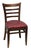 Pair of dark stained wood chairs with red vinyl seats. The exact date of creation is unknown. The dimensions are Floor to...