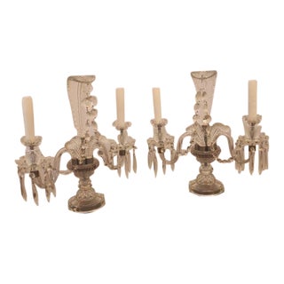 Pair of 1990s Murano Candelabra Lamps For Sale