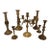 Vintage Variegated Height Brass Candelabra & Candlestick Collection For Sale
