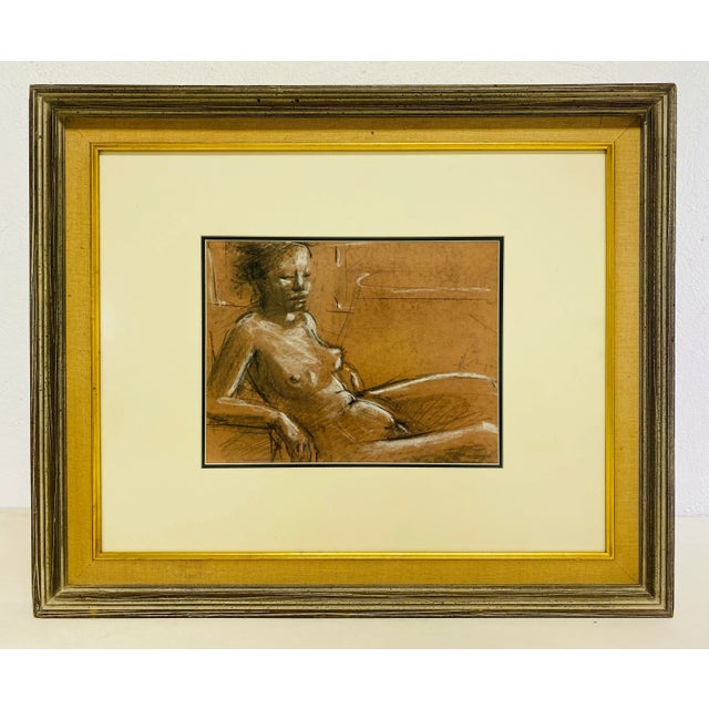 1970s Mid Century, Vintage Academy Style Female Nude Study in Charcoal For Sale - Image 5 of 10