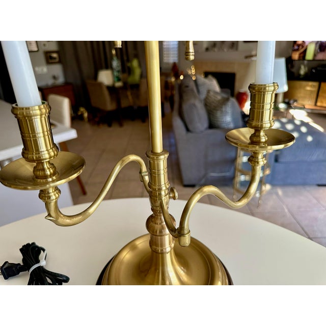 Pair Brass Bouillotte Candleholder Table Lamps Wildwood For Sale - Image 11 of 15