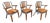 Mid Century Modern Auluminum Wood and Cow Hide Chairs -Set of 3 For Sale