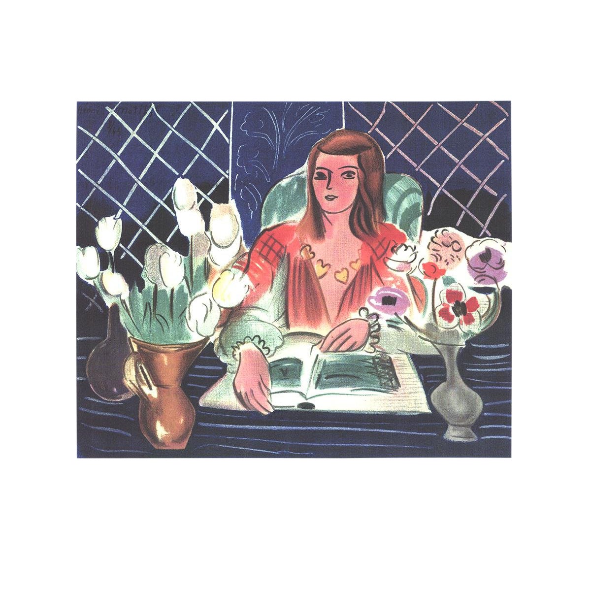 Annelies White Tulips And Anemones