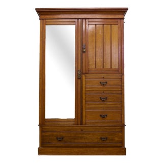 Antique Victorian Mahogany Compactum Combination Wardrobe, 1890s For Sale