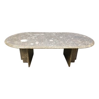 Vintage Italian Grey Marble Coffee Table, 1970s For Sale