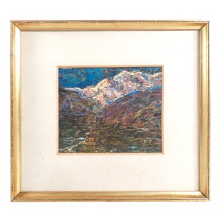 Grassino, Mountain Landscape, Oil Painting on Panel, Framed For Sale