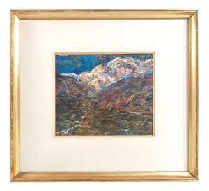 Grassino, Mountain Landscape, Oil Painting on Panel, Framed