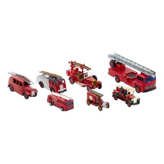 Miniature Fire Trucks, Set of 7 For Sale