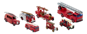 Miniature Fire Trucks, Set of 7